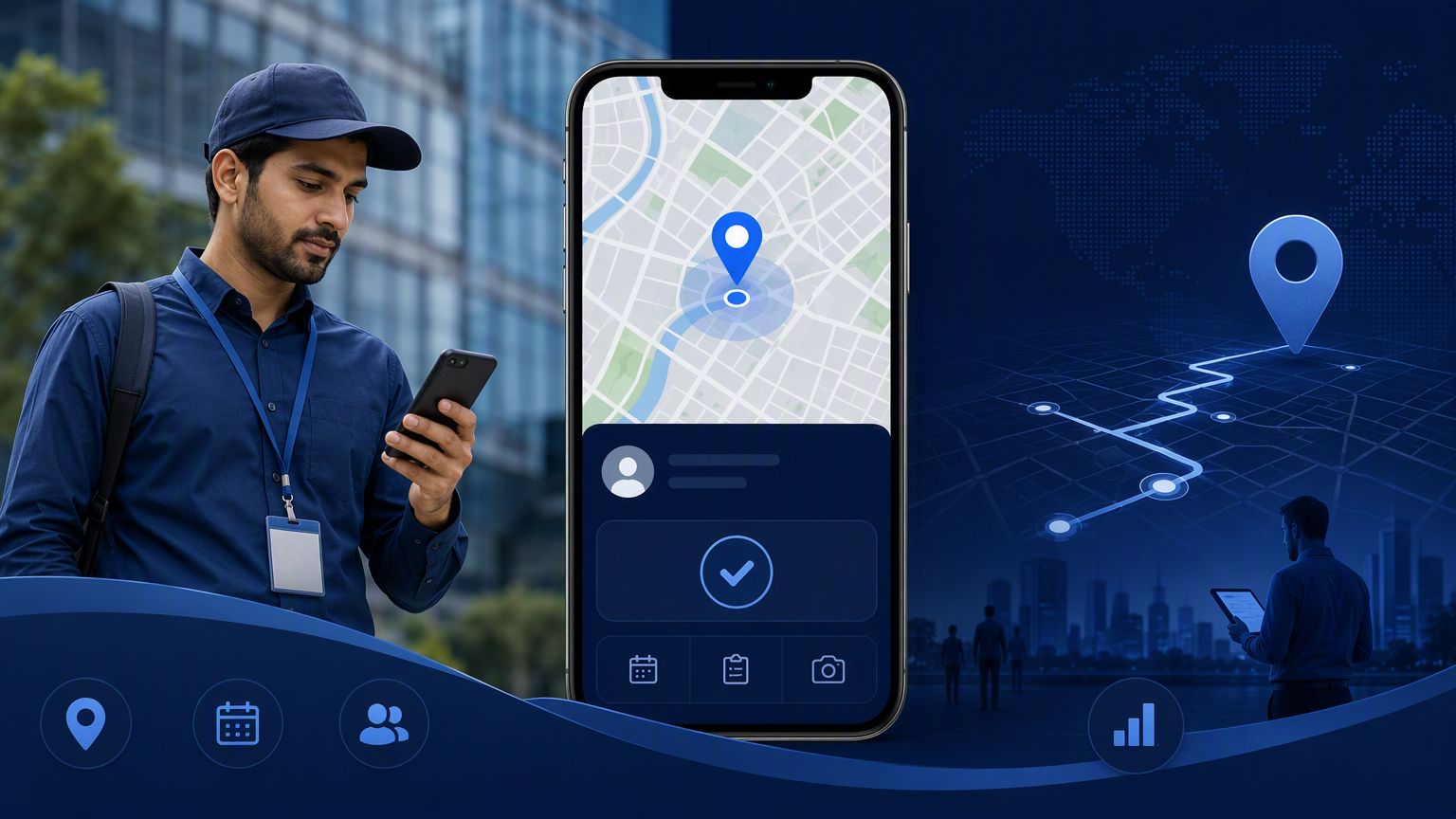 外勤考勤与拜访管理 APP